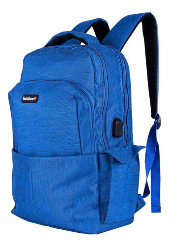 Mochila Techzone Azul Courage Portalaptop 14 Puerto Usb Color Azul marino