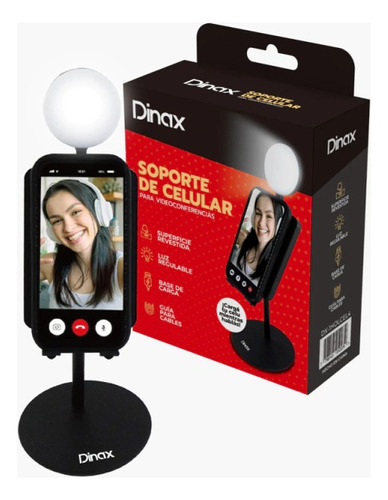 Soporte De Celular Con Carga Inalambrica Y Luz Led Dinax