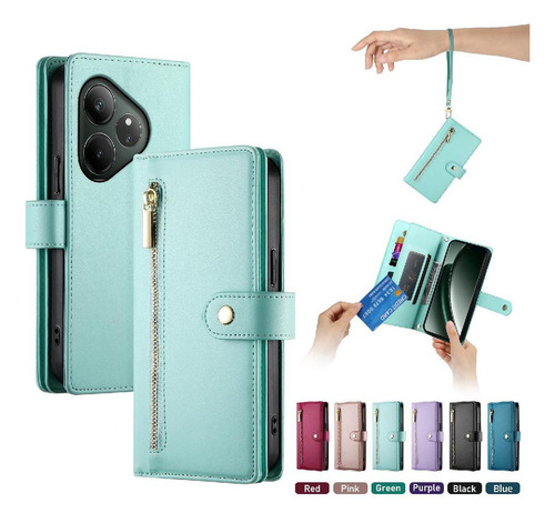 Funda Abatible Para Realme Gt6 5g Con Ranuras Para Tarjetas