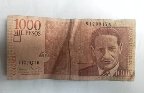 Billete De Mil Pesos Del Año 2016