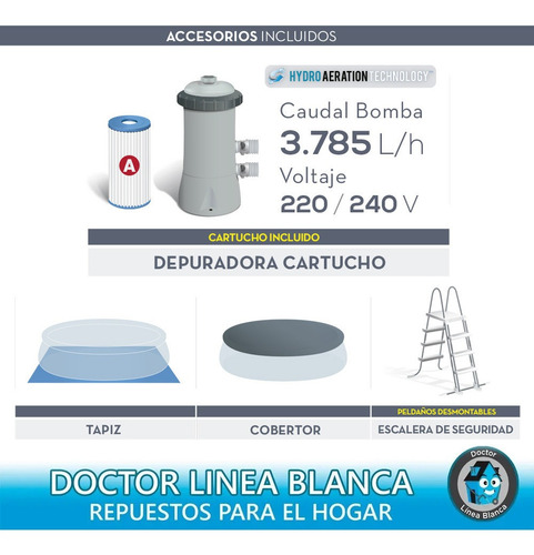 Piscina De Lona Pileta Estructural Redonda Intex 427 X 107cm