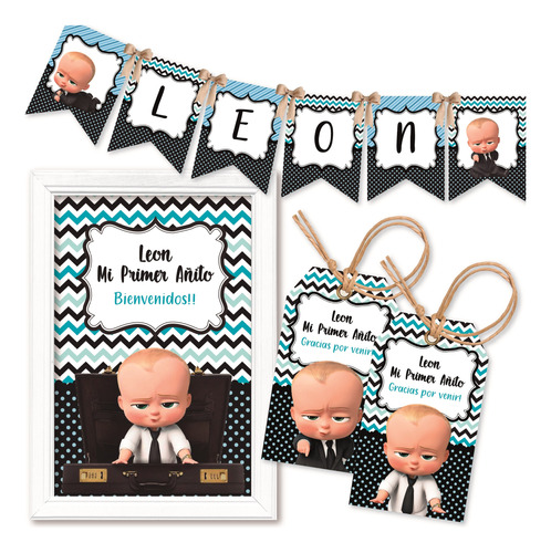 Kit Imprimible Jefe En Pañales Bebe Party Deco Candy