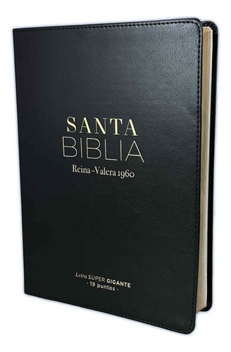 Biblia Letra Super Gigante 19 Puntos Rv1960 Piel Negra