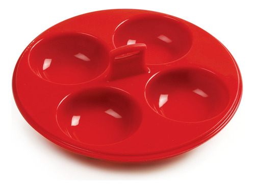 Norpro Silicón 4 Huevos Escalfador, Rojo