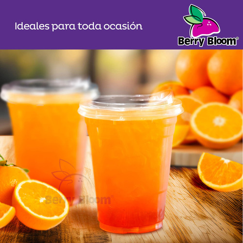 Berry Bloom 100 Vasos De Plástico De 16 Oz 473 Ml Con Tapa Con Boquilla Transparentes Resistentes Vasos Perfectos Para Llevar Bebidas Frías Desechables Transparente