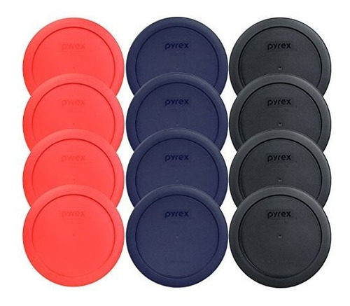 Pyrex 7201-pc 6  4 Cup Lids For Glass Bowl (4-black, 4-blue 