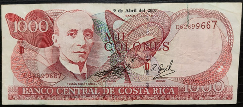 Billete 1000 Colones 2003 Costa Rica Vf