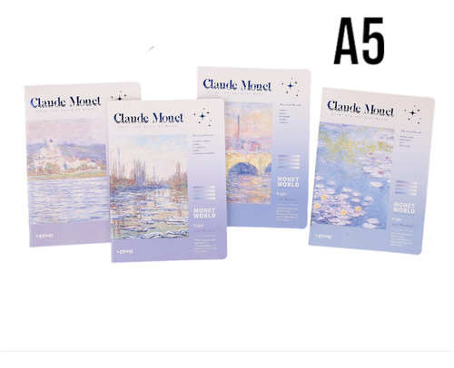 Pack 04 Libretas Cuaderno Cosido Lineas A5 Diseño Y Arte