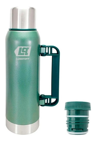 Termo Acero Inox 1.3 Lt Frio Calor Lusqtoff Tapón Cebador Mm Color Verde