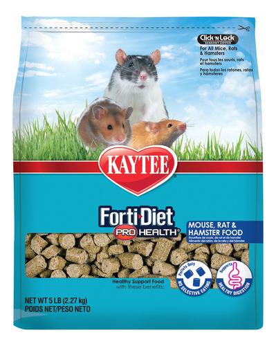 Kaytee Forti Diet Pro Health Comida Para Ratas Y Ratones, Be