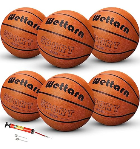 Mod-219 6 Pack Rubber Training Basketball With Pump Official