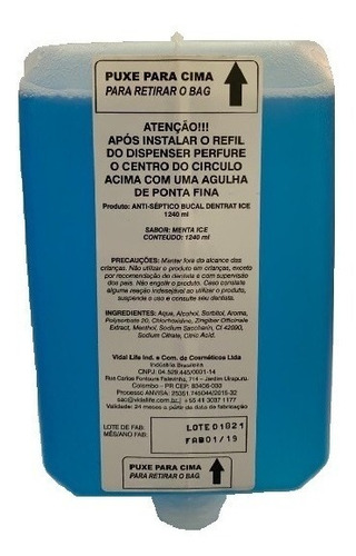 Enxaguante Bucal Anti-séptico Refil Machfloss 1240ml Menta