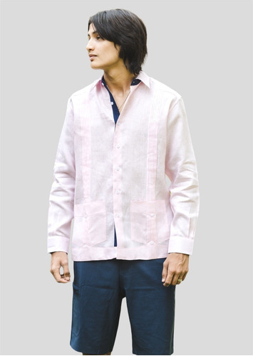 Guayabera De 100% Lino Modelo Telchac