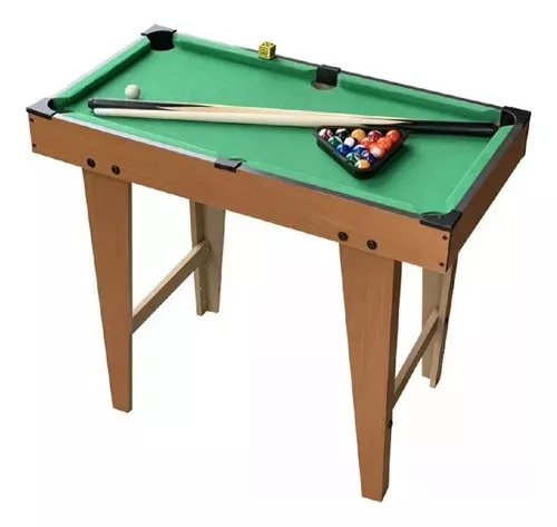 Jogo mesa mini bilhar sinuca snooker 69 x 36 x 19cm completo