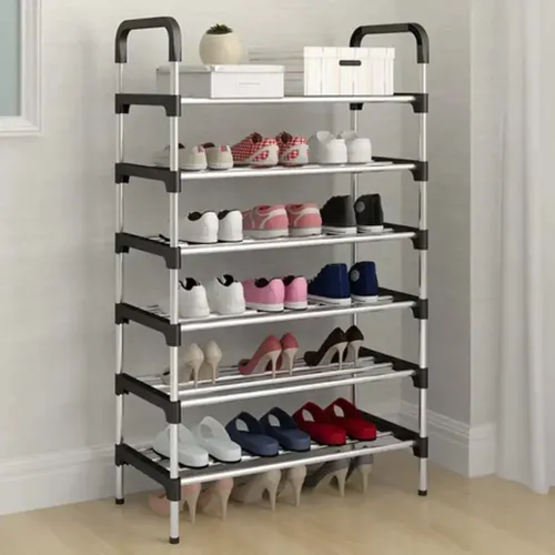👟 Sapateira Vertical Quarto Inox Luxo 18 Pares 6 Prateleiras