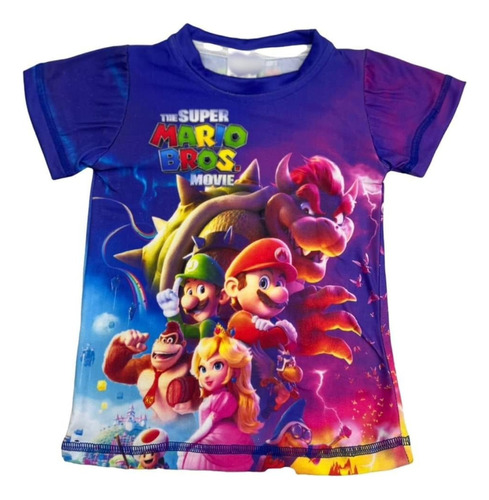 Playera Niño Super Mario Bros Luigi Bowser Videojuego