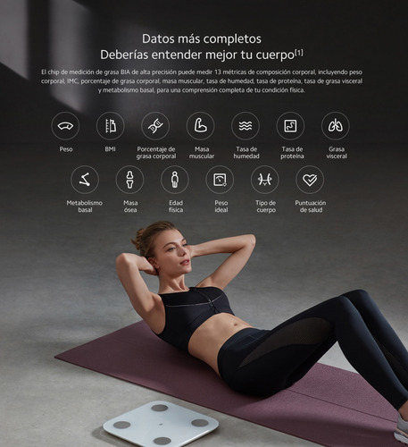 Imagen 7 de 10 de Pesa Xiaomi Mi Body Composition Scale 2 Color Blanco