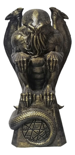 Estatuilla De Dios Cthulhu Impresa En 3d Pintada A Mano