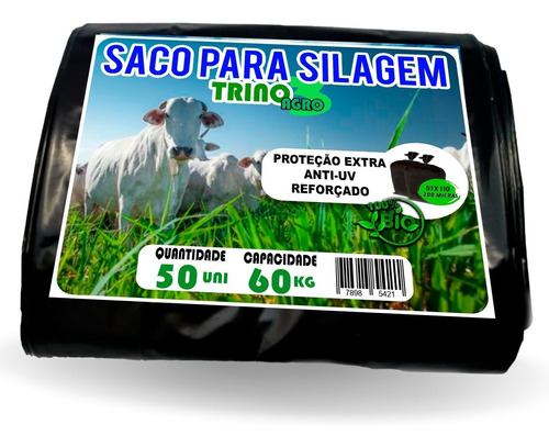 Saco De Silagem 55x110 200 Micras Pacote Com 100 Unidades