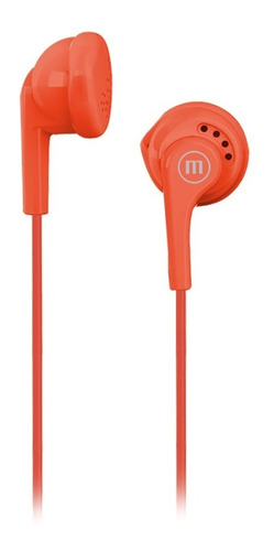 Auriculares Maxell Eb-95 Stereo Earbuds Color Naranja