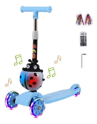 Scooter De Juguete Plegable,con Luces Multicolor Y Música