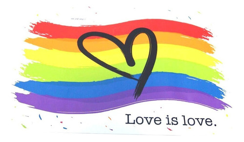 Individual Lona Love Is Love Diversidad Bandera Gay Color Blanco