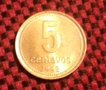 Argentina 5 Centavos Año 1992 Moneda Bronce Aluminio Km# 109