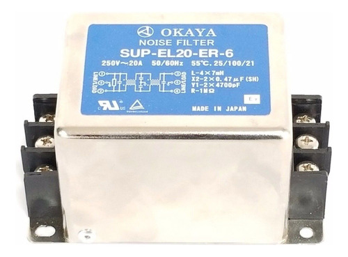 Okaya Sup-el20-er-6 Noise Filter Supel20er6, 250v~20a, 50/
