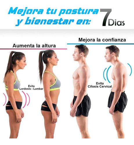 Imagen 4 de 5 de Corrector De Postura Faja Magnetico Completo Garantizado