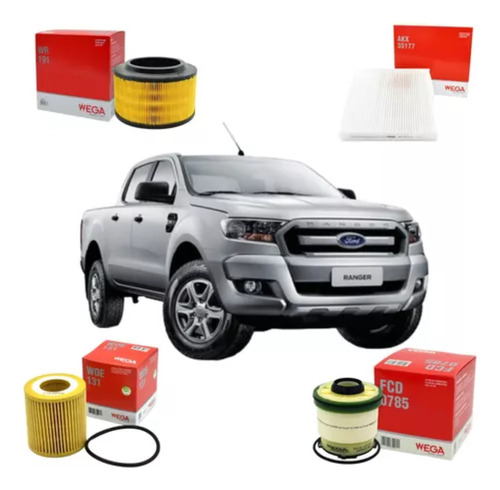 Kit Filtros Wega Ford Ranger 2.2 2012.../ (ranger New)