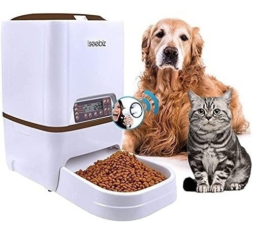 Dispensador/alimentador Automático De Mascotas Con Grabadora