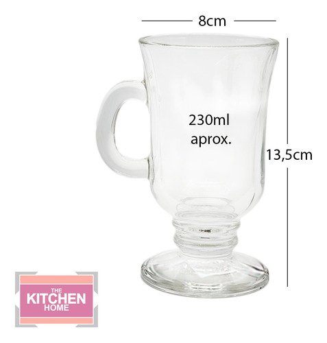 X6 Pocillos Jarro Café Vidrio 230ml Tazas De Caffe Coffee Color No aplica jarrito