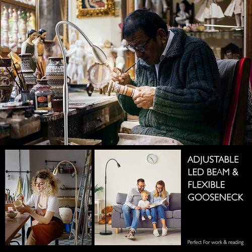 Lámpara De Pie De Haz Led Ajustable Foco Regulable