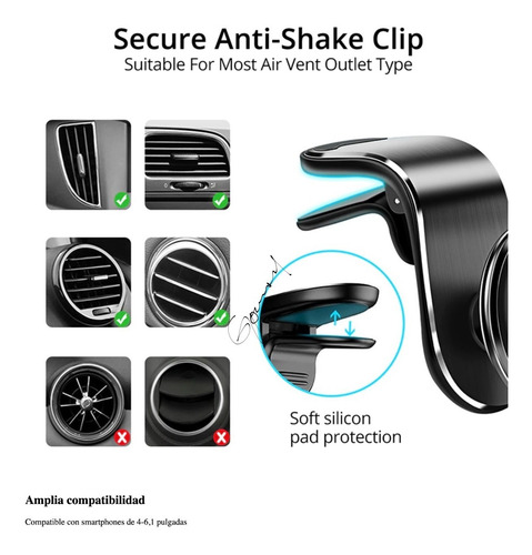 Soporte Celular Auto Magnético Imán Compatible 4.7 - 6.5inch