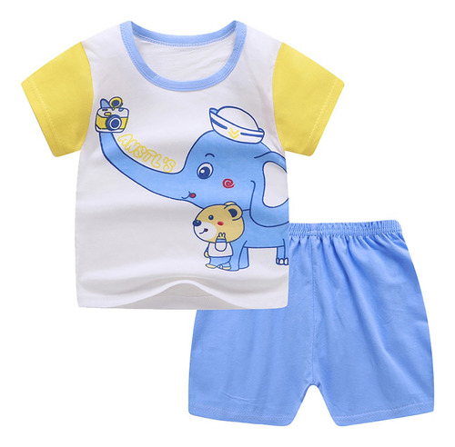 Conjunto De Camisa Y Pantalones De Manga Corta Para Niños Y