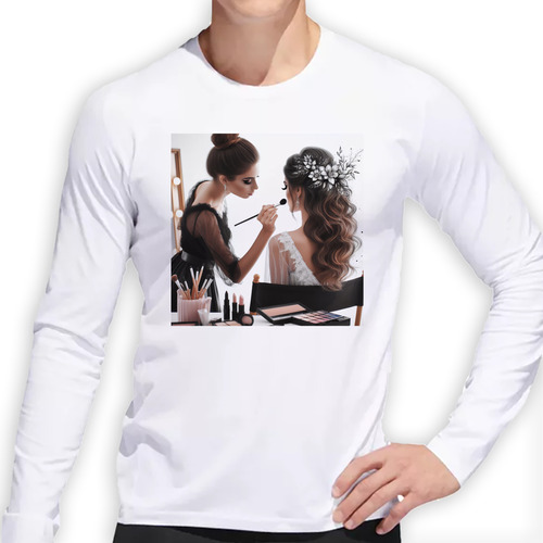 Remera Hombre Ml Maquilladora Make Up Belleza Estetica M3