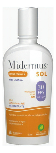 Midermus Protector Solar Con Vitamina A Y E Fps30 150ml