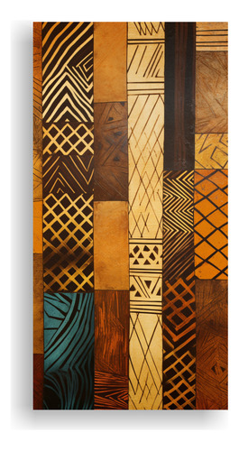 40x20cm Cuadro Abstracto Luminoso Estilo Tribal Africano