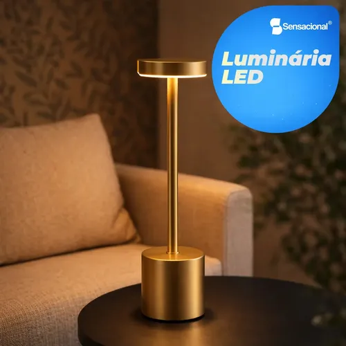 Luminária Mesa Abajur Led Dimerizável Sem Fio Recarregável Sensacional Touch Ajustavel  Toque Decorativo