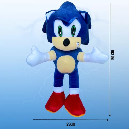 Boneco Sonic De Pelúcia Super Macia Vermelho 50cm