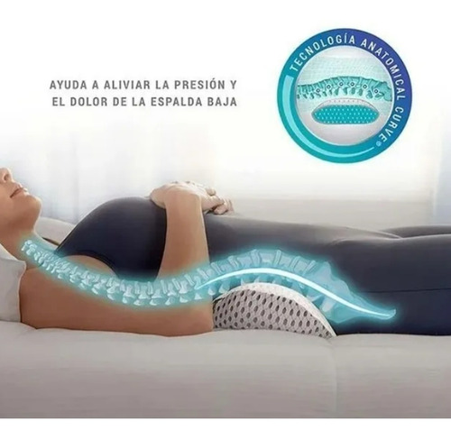 Cojín Curvo Ortopédico Soporte Lumbar Ergonómico Lavable