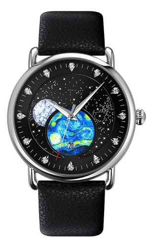 Reloj De Cuarzo For Hombre Con Esfera De Estrella Terrestre