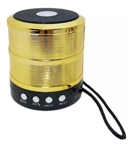 Caixinha Som Bluetooth Portátil Speaker Para Presente Ws887 Cor Dourado Voltagem 110v