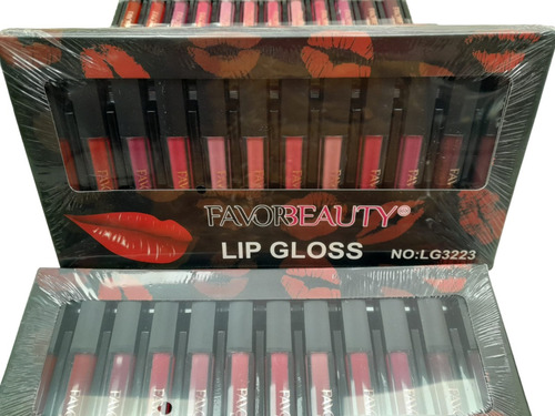 Set Labial Favorbeauty Lip Gloss Matte 4.5g X 12ud