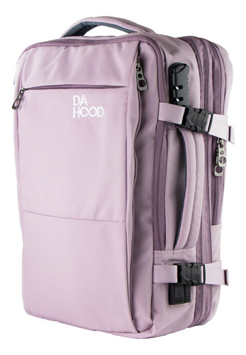 Mochila Viajera Usb Porta Laptop Para Cabina Dahood Rosa