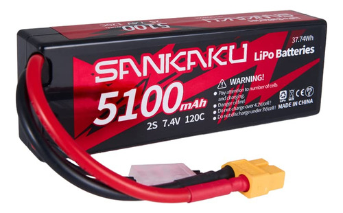 Sankaku Bateria Lipo De 5100 Mah 2s De 7.4 V 120 C Con Conec