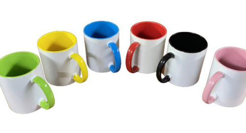 Imagen 5 de 5 de Taza Cerámica Asa E Int Color Personalizada 11 Oz (325 Ml)