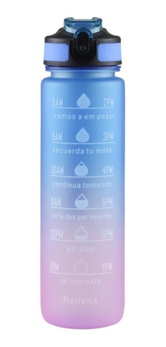 Imagen 6 de 10 de Bote Vaso Agua Motivacional 1000 Ml Termo Cilindro Popote