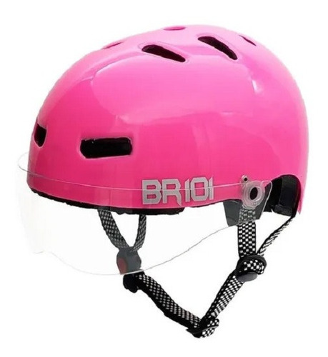 Capacete Para Bike, Moto, Scooter Elétrica, Skate , Patins Cor Rosa Tamanho M - Viseira Fumê