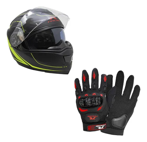 Casco y guantes moto hotsell